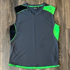 TAPOUT Sleeveless Tank Work Out Shirt Jersey Gray w Green Mens XL MMA UFC